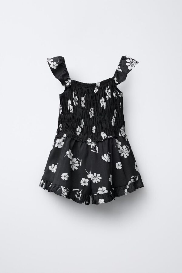FLORAL SHORT PLAYSUIT (BLACK)