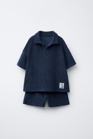 POLO SHIRT AND SHORTS SET (NAVY BLUE)
