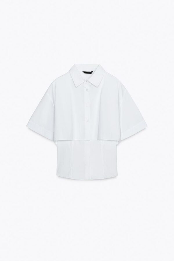 DOUBLE-LAYER POPLIN SHIRT (WHITE)